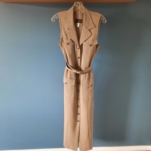 Algo faux suede taupe/beige sleeveless dress